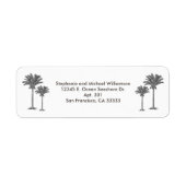 Tropical Island Palm Trees Aangepaste naam Etiket (Voorkant)