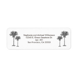 Tropical Island Palm Trees Aangepaste naam Etiket