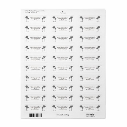 Tropical Island Palm Trees Aangepaste naam Etiket (Full Sheet)