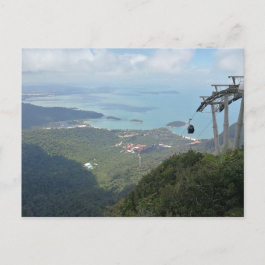 Tropical Island Panorama with Cable Car Briefkaart (Voorkant)