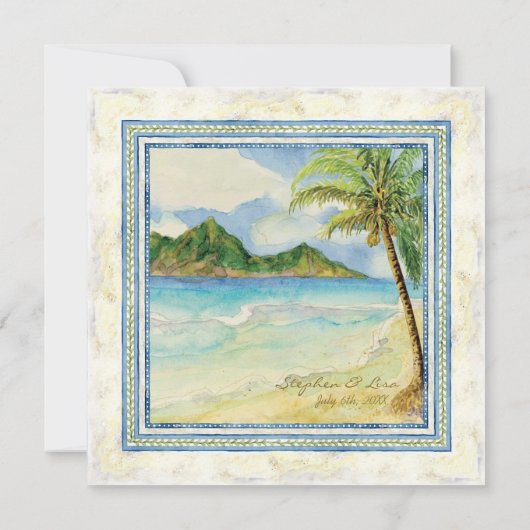 Tropical Island Paradise - Uitnodiging voor bruilo (Achterkant)