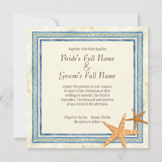 Tropical Island Paradise - Uitnodiging voor bruilo (Voorkant)