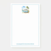 Tropical Island Retro Blue Bus Post-it® Notes (Voorkant)