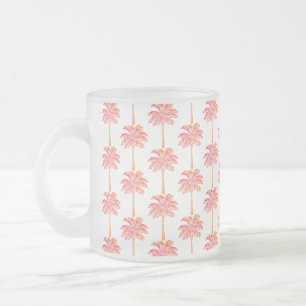 Tropical Island roze palmboom Matglas Koffiemok