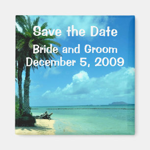 Tropical Island Save the Date Magnet Magneet