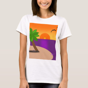 Tropical Island Scene Spaghetti Straps Tanktop