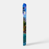 Tropical Island Sunset Landschap Telefoonhoesje iPhone 15 Hoesje (Linkerkant)