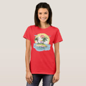 Tropical Island Sunset Streetwear T-Shirt (Devant entier)