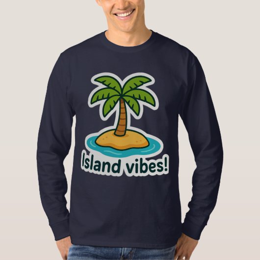 Tropical Island Vibes Palm Tree Sticker T-shirt (Voorkant)