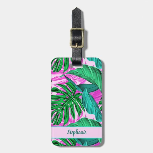 Tropical Island Vibes Personalized Bagagelabel (Voorkant verticaal)