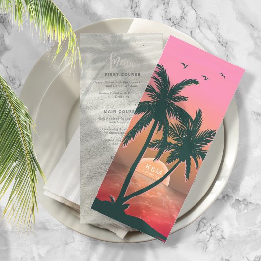 Tropical Isle Sunrise Mariage Menu Rose ID581