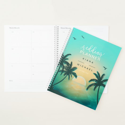 Tropical Isle Sunrise Mariage Plans Turquoise L2 I (Devant avec enveloppe)