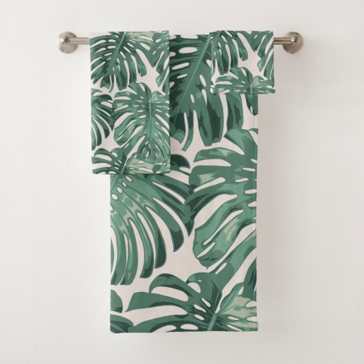 Tropical Jungle Feuilles Pale Vert Moderne (En situation)