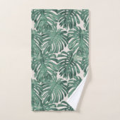 Tropical Jungle Feuilles Pale Vert Moderne (Serviette à main)
