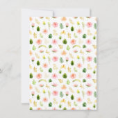 Tropical Jungle Floral Birthday Party Bedankkaart (Achterkant)