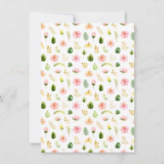 Tropical Jungle Floral Birthday Party Bedankkaart (Achterkant)