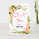 Tropical Jungle Floral Bridal Shower Bedankkaart (Voorkant)