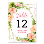 Tropical Jungle Floral Mariage Numéro de table (Dos)