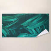 tropical jungle foliage,dark green leaf nature bac (Serviette de bain)