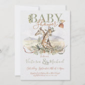 Tropical Jungle Giraffe Bébé invitations douche (Devant)