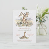 Tropical Jungle Giraffe Bébé invitations douche (Debout devant)