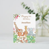 Tropical jungle sauvage un safari carte d'annivers (Debout devant)