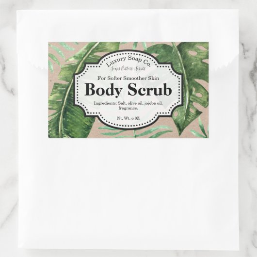 Tropical Kraft Body Scrub Étiquette (Sac)