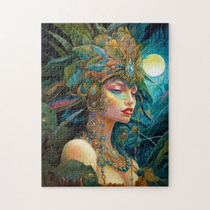 Tropical Lady Fantasy Kunst Legpuzzel
