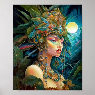 Tropical Lady Fantasy Kunst Poster