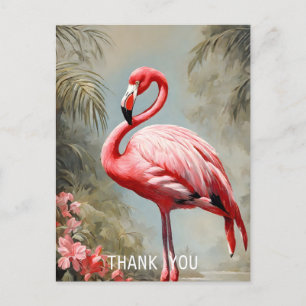 Tropical Lake Side Roze Flamingo Briefkaart