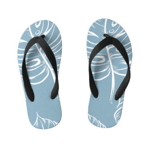 Tropical Leaf Abstract: naadloos groen. Kinder Teenslippers