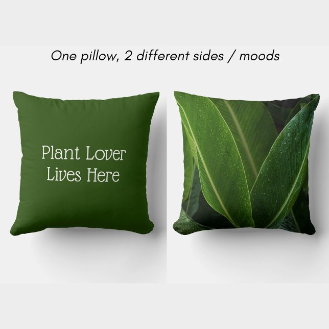 Tropical Leaf Botanical Plant Lover Lives Here Kussen (Creator heeft geüpload)