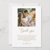 Tropical Leaf Foto Strand Bruiloft Dank u Bedankkaart (Achterkant)