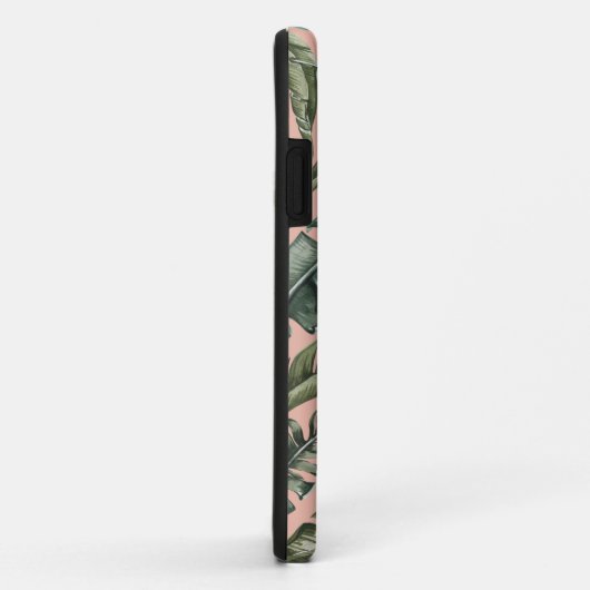 Tropical leaf gepersonaliseerde naam en initiaal Case-Mate iPhone case (Achterkant/rechts)