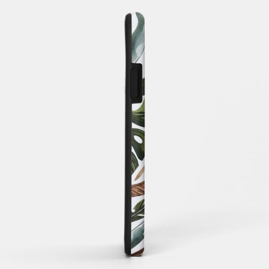 Tropical leaf gepersonaliseerde naam en initiaal Case-Mate iPhone case (Achterkant/rechts)