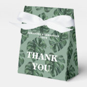 Tropical Leaf Monstera Greenery Wedding gunstbox Bedankdoosjes (Voorkant Zijde)