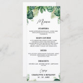 Tropical Leaf Wedding Buffet Menu (Voorkant / Achterkant)