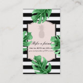 Tropical Leaves & Ananas Elegant Verwijs een vrien Aanbevelingskaartje (Voorkant)