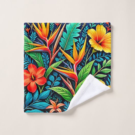 Tropical Leaves Bloom Art (Gant de toilette)