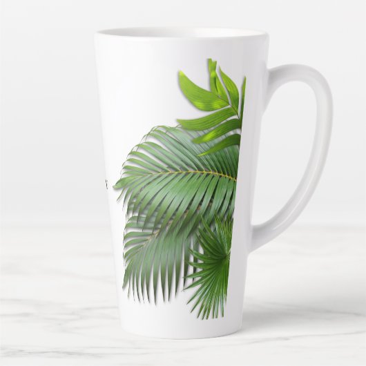 Tropical Leaves Boss Monogram Latte Mok (Rechts)