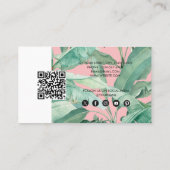 Tropical Leaves Business Logo QR Code Loyaliteit Visitekaartje (Achterkant)