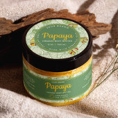 Tropical Leaves Cosmetics Jar Wrap-Around Label Waterfles Etiket