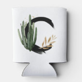 Tropical Leaves Faux Gold Folie Letter C Monogram Blikjeskoeler (Achterkant)