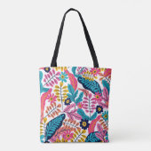 Tropical Leaves Floral Tote Bag (Achterkant)