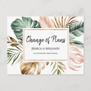 Tropical Leaves Geometrisch Lijst Verandering van  Briefkaart