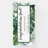 Tropical Leaves Graduation Party Banner (Verticaal)