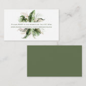 Tropical Leaves Greenery RSVP naar website | Informatiekaartje (Voorkant / Achterkant)