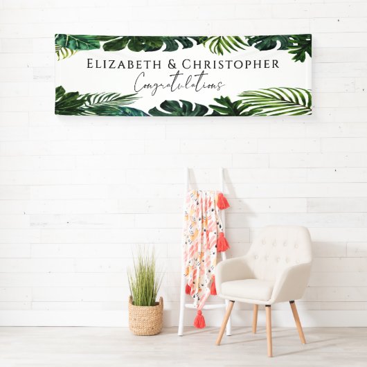 Tropical Leaves Island bruiloft Spandoek (Insitu)