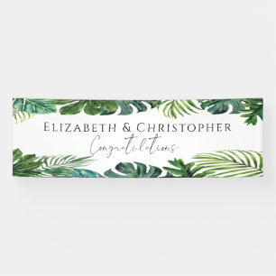Tropical Leaves Island bruiloft Spandoek