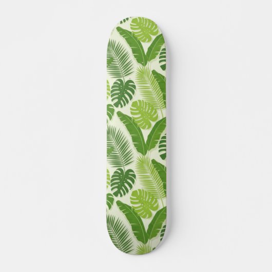 Tropical Leaves & Monstera Seamless Pattern Skateboard (Voorkant)